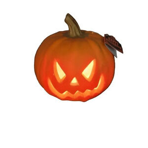 Scary Jack O Lantern Light Up Halloween Pumpkin Blow Mold Test Works Vintage